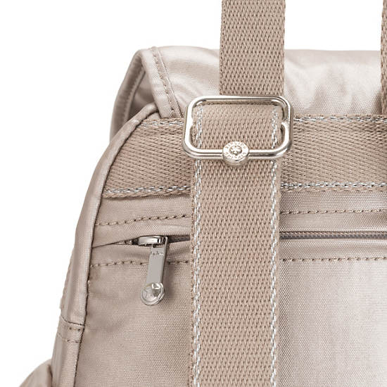 Kipling City Pack Mini Metallic Sırt Çantaları Bej Rengi | TR 1724HA